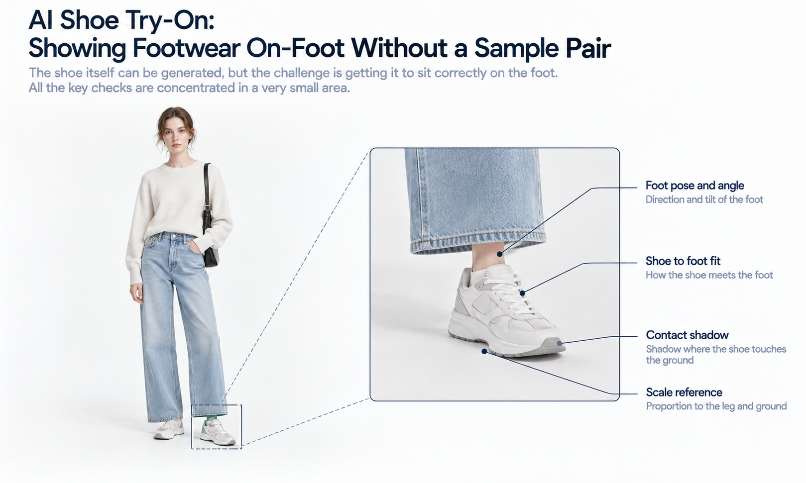 AI Shoe Try-On: Showing Footwear On-Foot Without a Sample Pair
