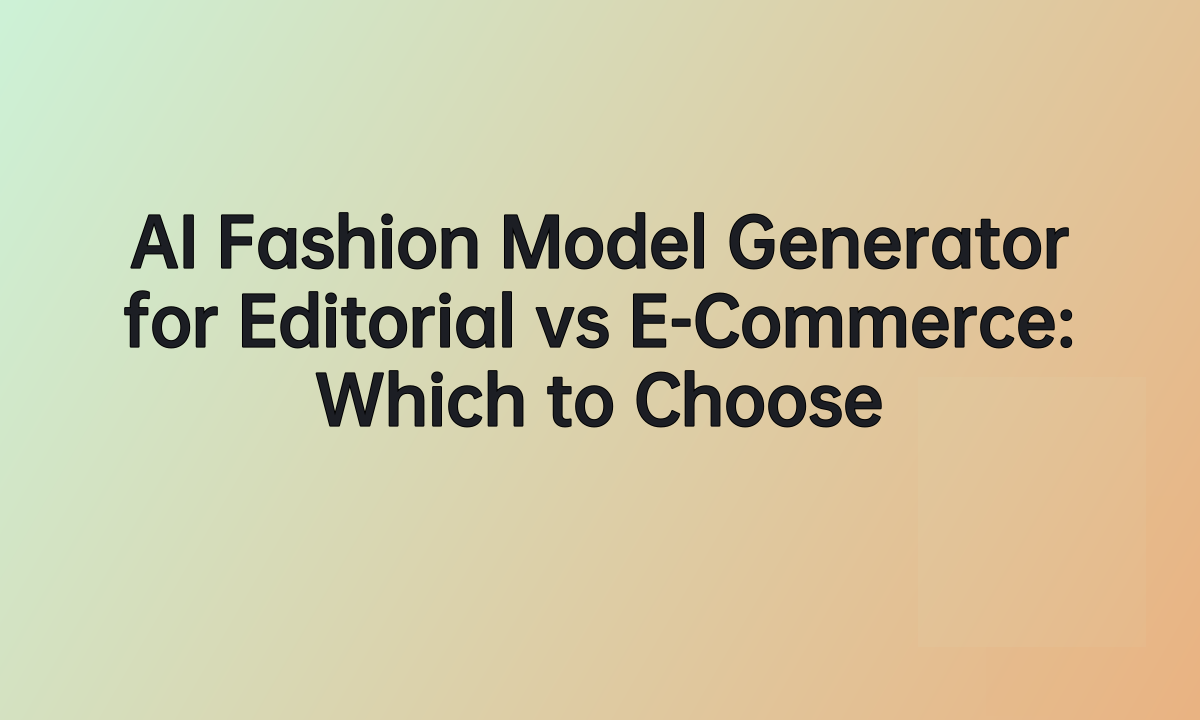 AI Fashion Model Generator for Editorial vs E-Commerce: Which to Choose