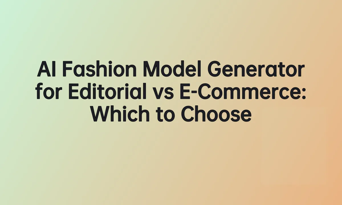 AI Fashion Model Generator for Editorial vs E-Commerce: Which to Choose