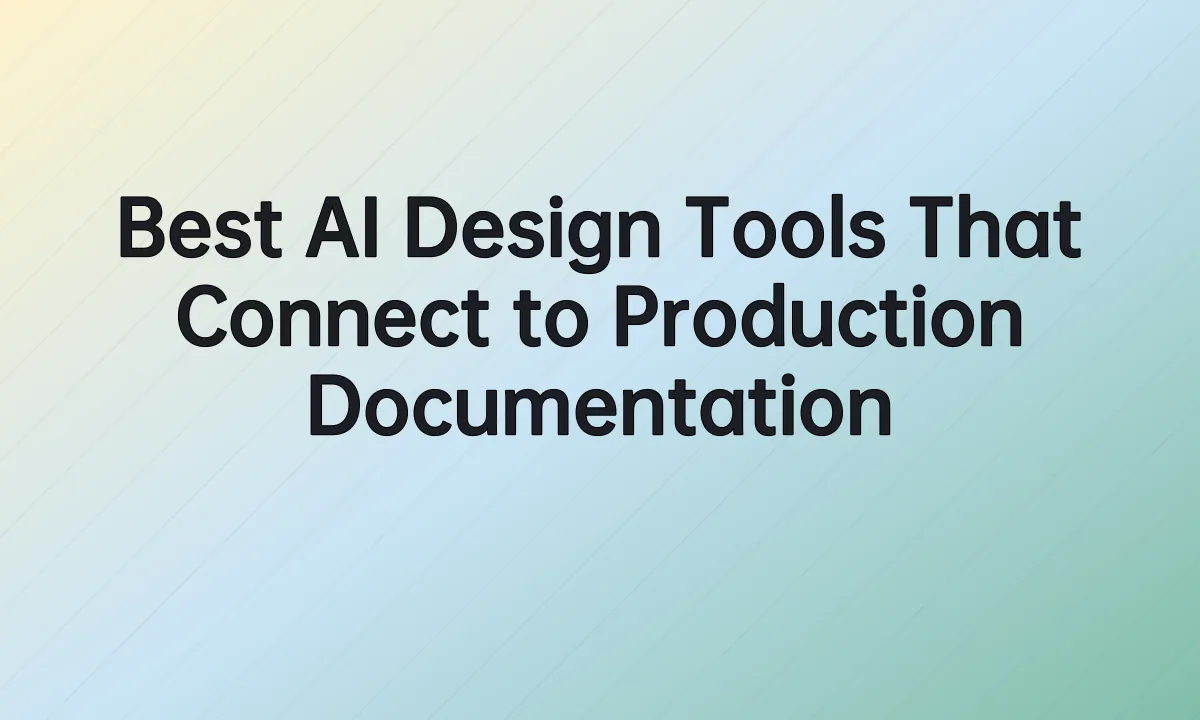 Best AI Design Tools That Connect to Production Documentation