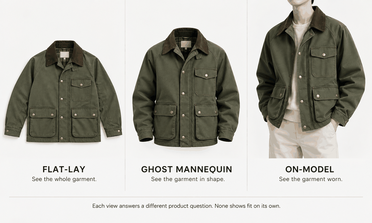 Ghost Mannequins, Flat-Lays or On-Model: Which View to Use