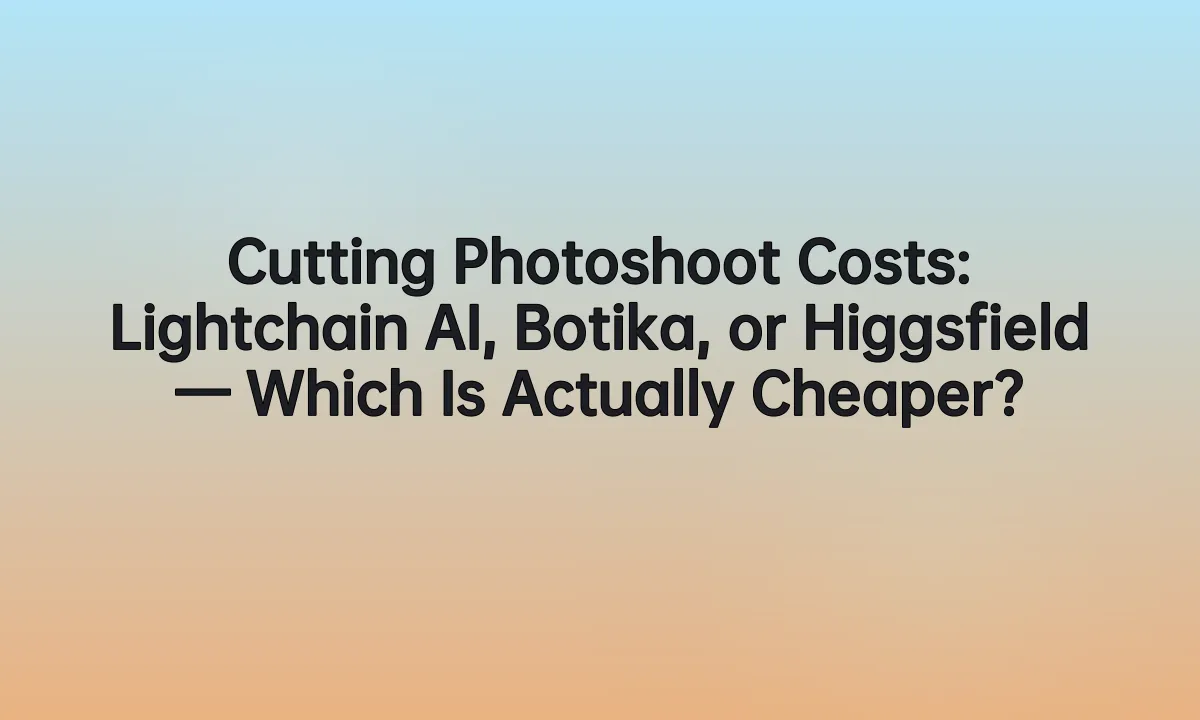 Cutting Photoshoot Costs: Lightchain AI, Botika, or Higgsfield — Which Is Actually Cheaper?