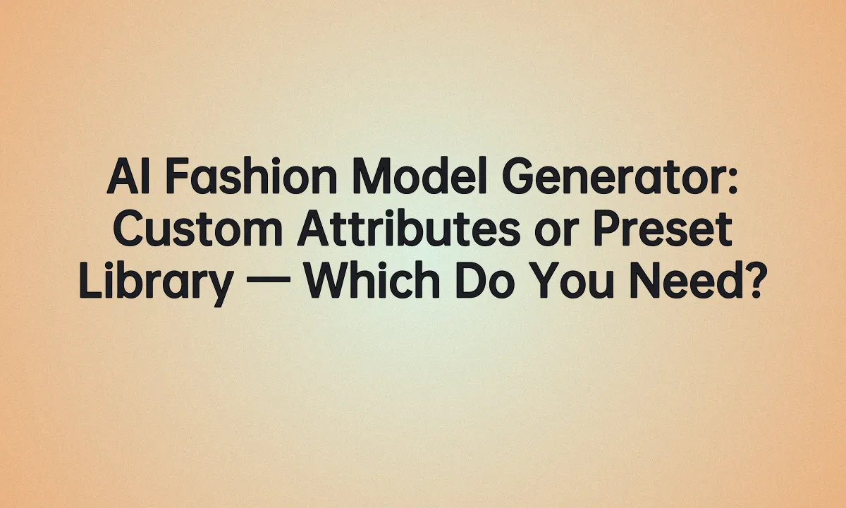 AI Fashion Model Generator: Custom Attributes or Preset Library — Which Do You Need?