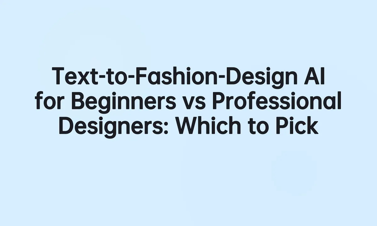 Text-to-Fashion-Design AI for Beginners vs Professional Designers: Which to Pick