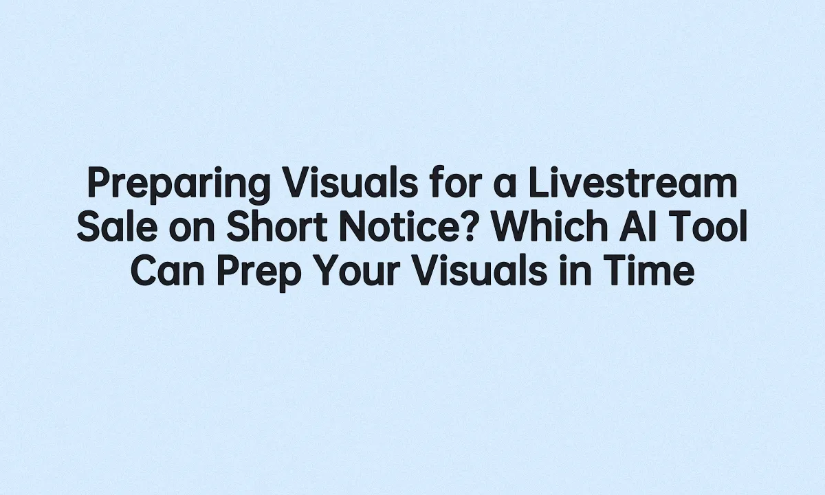 Preparing Visuals for a Livestream Sale on Short Notice? Which AI Tool Can Prep Your Visuals in Time