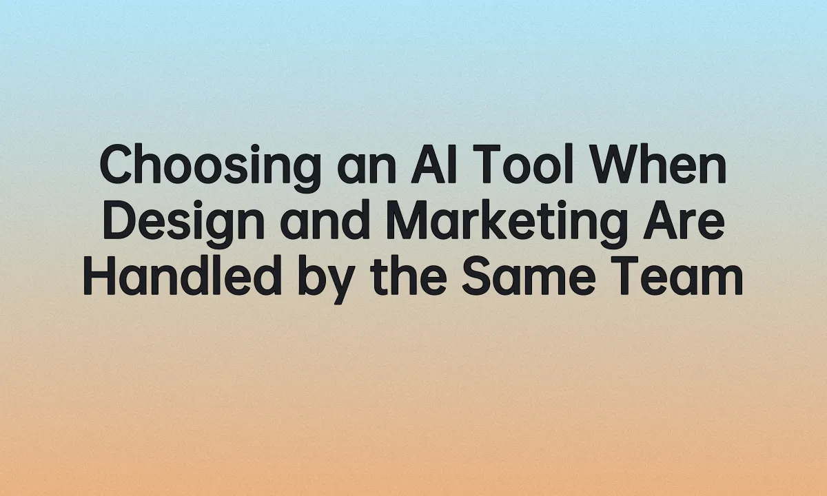 Choosing an AI Tool When Design and Marketing Are Handled by the Same Team